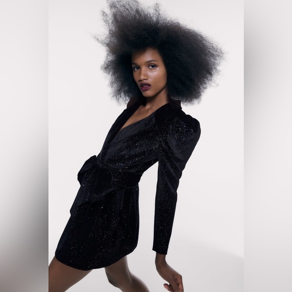 NWT Zara sparkly shiny blazer dress - Picture 2 of 9